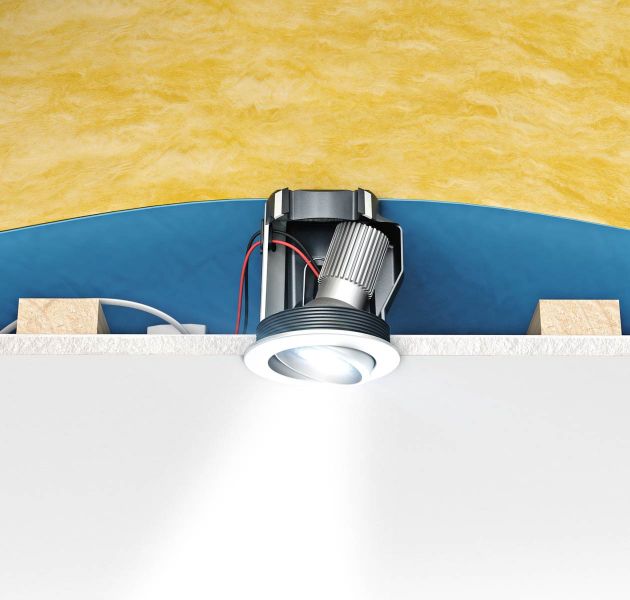 Boîtier ThermoX® LED, Système ThermoX® LED pour plafonds creux isolés, Installations dans des parois creuses, Installation électrique, Produits